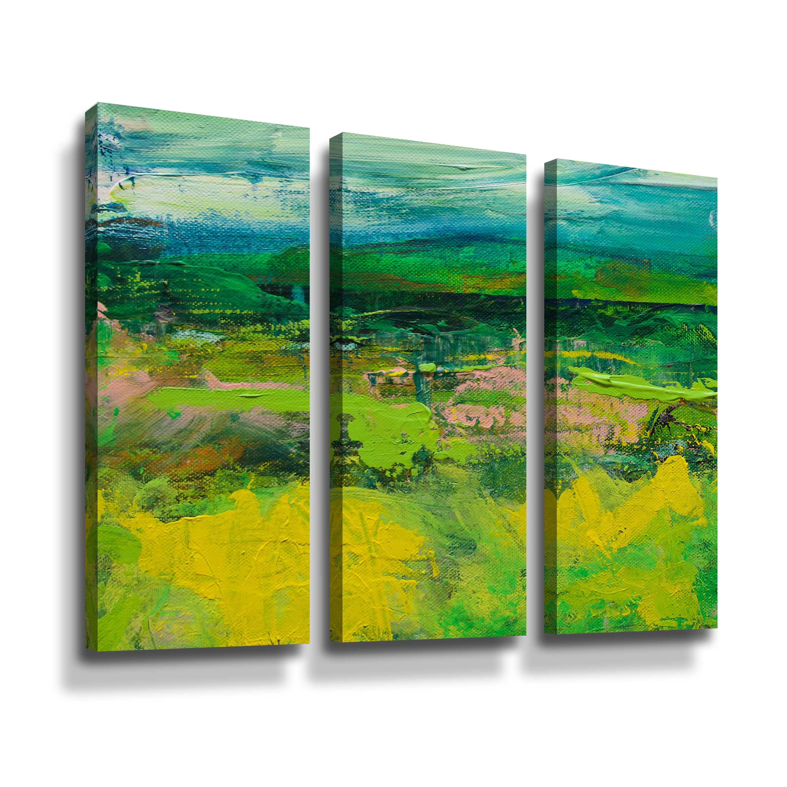 Artwall Walking Path, 3 Piece Gallery Wrapped Canvas Set by Allan Friedlander