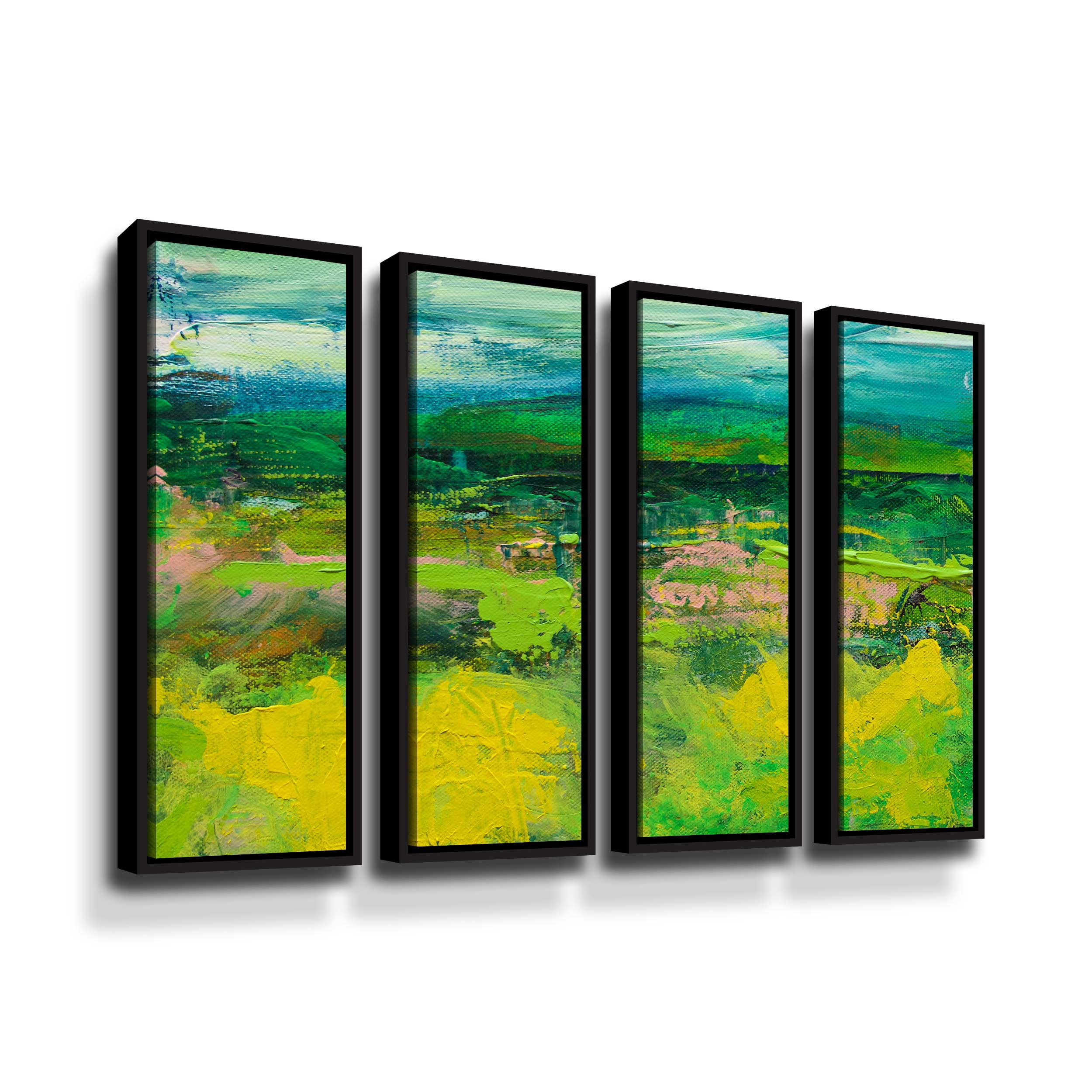 Artwall Walking Path, 4 Piece Floater Framed Canvas Set by Allan Friedlander