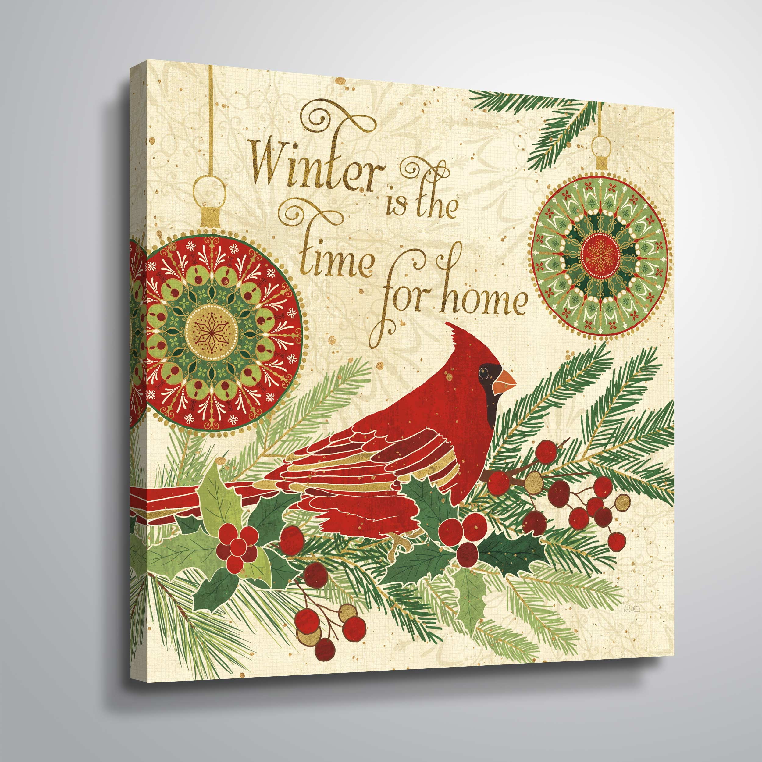 Artwall Winter Feathers V, Gallery Wrapped Canvas by Veronique Charron