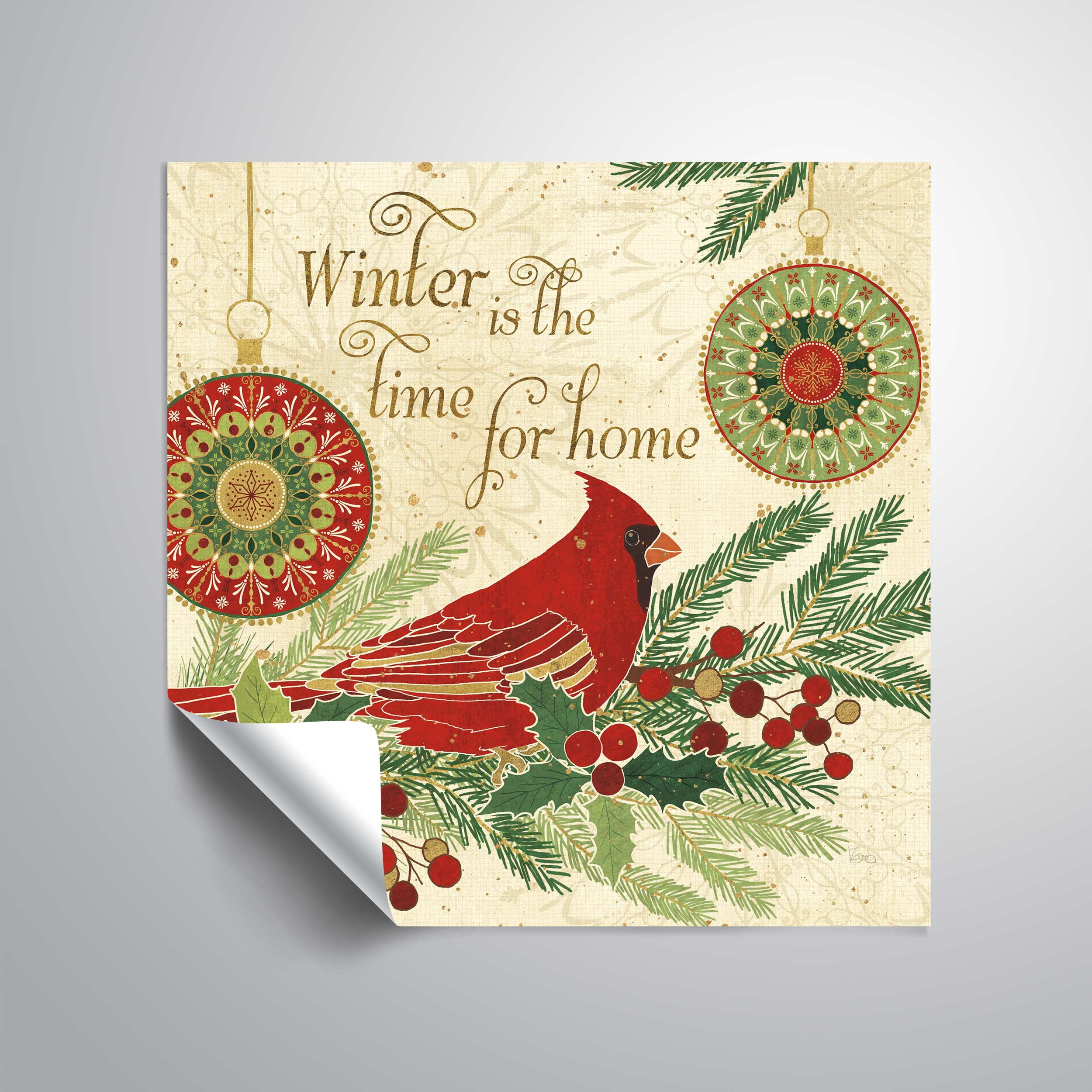 Artwall Winter Feathers V, Removable Wall Art Mural by Veronique Charron