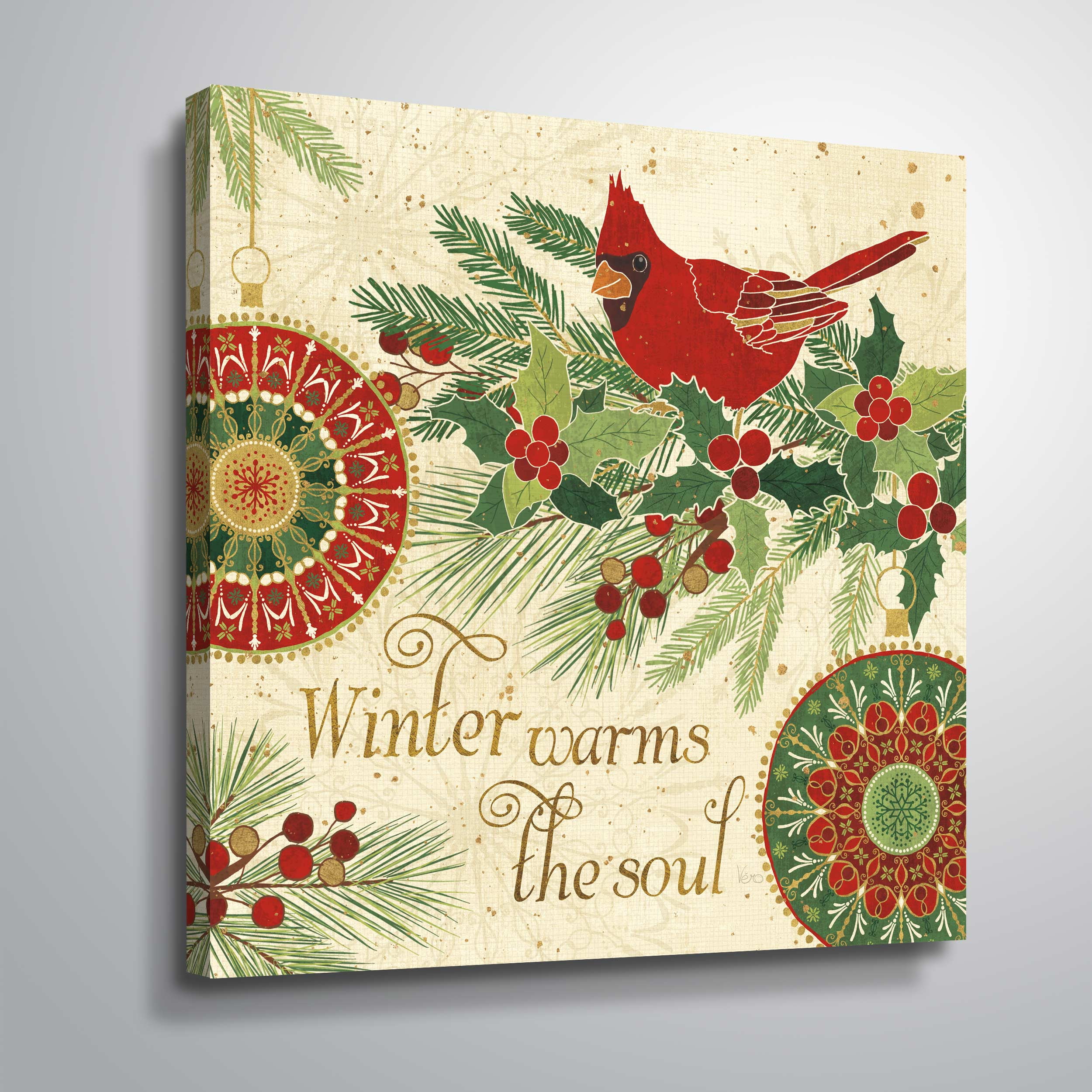 Artwall Winter Feathers VI, Gallery Wrapped Canvas by Veronique Charron