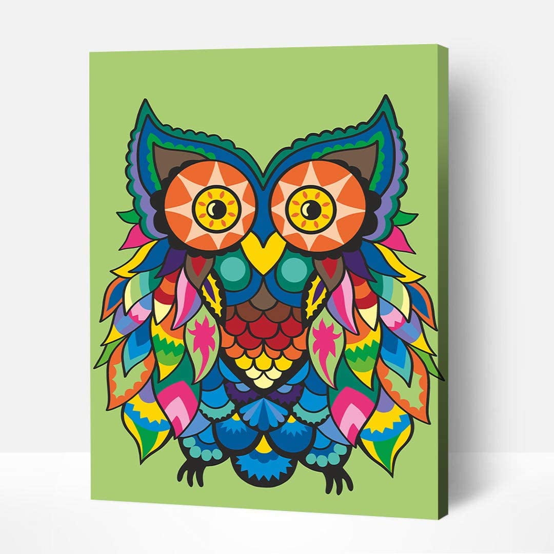 Adult Virtual Owl Canvas Paint Pre-Recorded Lesson - A Sprinkle of Fun