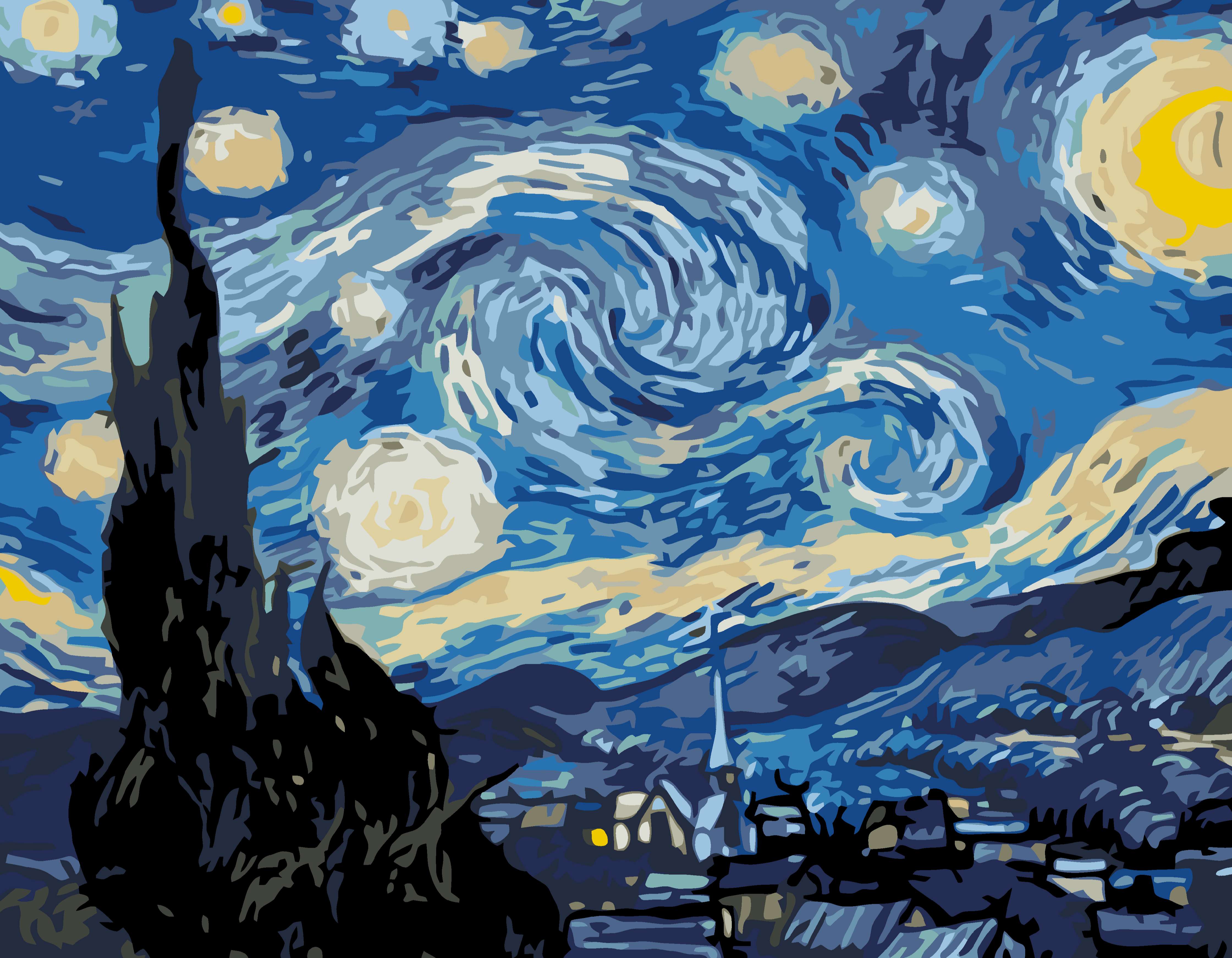Artwille DIY Paint by Numbers for Adults and Kids - Starry night ...