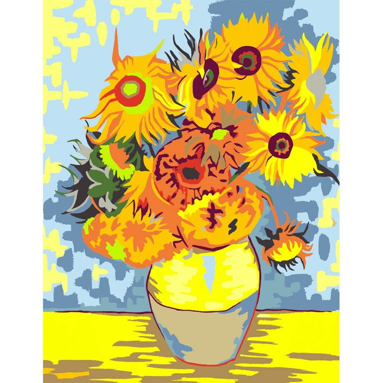 Amanda with Sunflower Paint-by-Number Kit