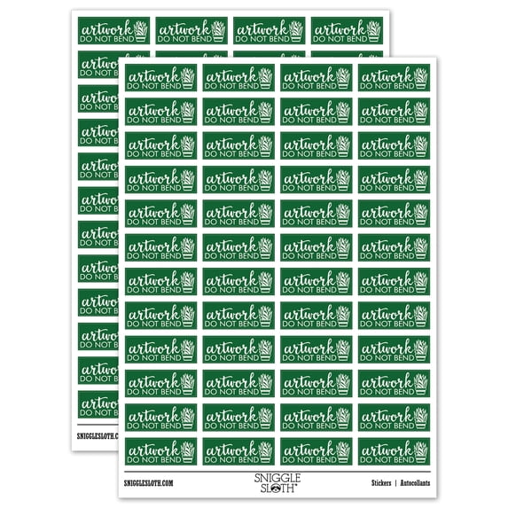 Artwork Do Not Bend Potted Plant Sticker Set - Dark Green - Matte Finish - 1.25" Mini