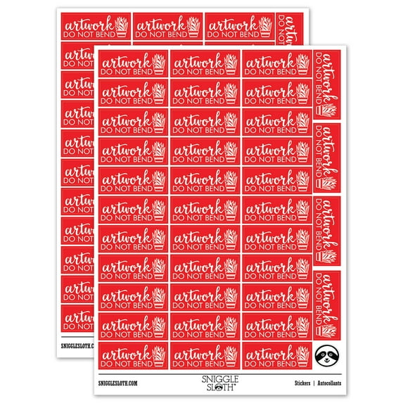 Artwork Do Not Bend Potted Plant Sticker Set - Red - Matte Finish - 1.5" Small