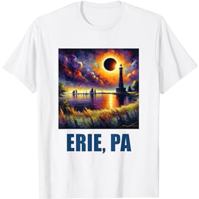 Artwork Inspired by Total Solar Eclipse 2024 Erie, PA TShirt