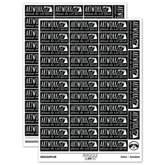 Artwork Please Do Not Bend Bent Art Detail Sticker Set - Black - Matte Finish - 1.5" Small