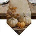 thumbnail image 1 of Artwork Pumpkins Fall Table Runner Linen Burlap Table Runner 90 Inches Long Autumn Maple Leaves Thanksgiving Dresser Scarves for Kitchen Island Coffee Dining Room Party Holiday Decoration 13"x90", 1 of 8