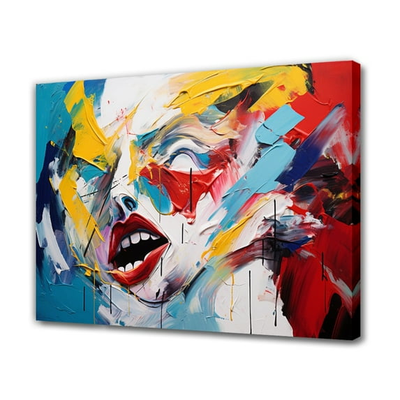 Artwork Showcases An Abstract Facial Portrait Of a Woman Screaming Poster Decorative Painting Canvas Wall Art Living Room Posters Bedroom Painting,Frame-style,12x18inch(30x45cm)
