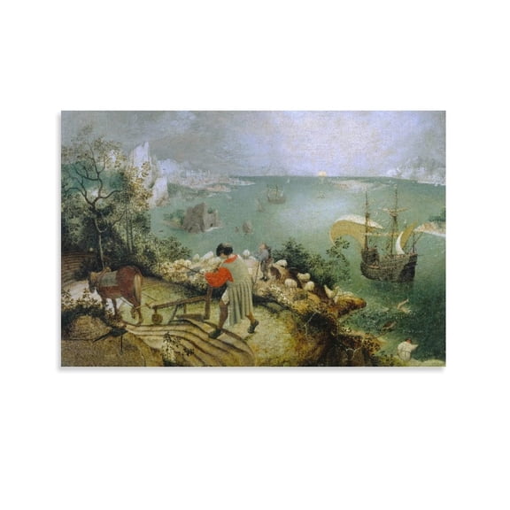 Artworks Landscape with The Fall of Icarus By Pieter Bruegel Canvas Art Poster And Wall Art Picture Print Modern Family Bedroom Decor Posters,Unframe-style,08x12inch(20x30cm)