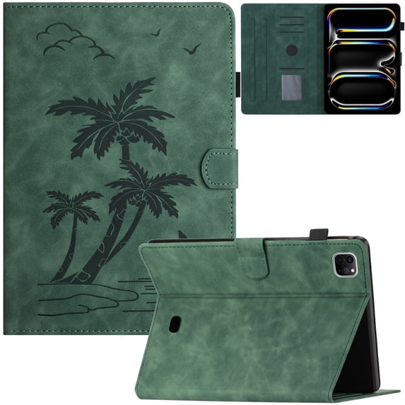Artyond 2024 iPad Pro 11 Inch Case M4 5th Generation, Premium PU Leather with Auto Sleep/Wake Card Slots Multi-angle Viewing Stand Case for iPad Pro 11 Inch M4 (5th Generation) 2024 Release, Green