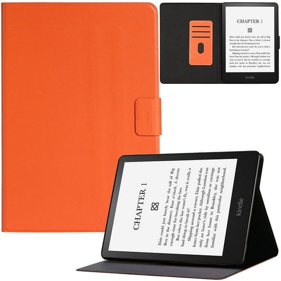 Artyond Case for 6.8" Kindle Paperwhite 2021, PU Leather Card Slots Cover with Auto Sleep/Wake Case for 6.8" Kindle Paperwhite (11th Generation-2021) and Kindle Paperwhite Signature Edition, Orange