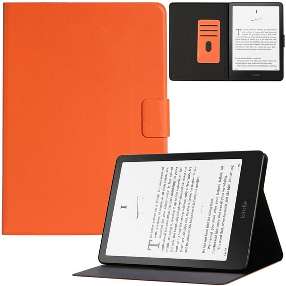 Artyond Case for 7" Kindle Paperwhite 12th Generation 2024 and Kindle Colorsoft Signature Edition (2024 Release), Lightweight PU Leather  Foldable Cover with Auto Sleep/Wake Card Slots Case, Orange
