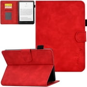 Artyond Case For 7 Kindle Paperwhite 2024, PU Leather with Auto Sleep/Wake Cover Card Slots Protective Case for Kindle Paperwhite 12th Generation 2024 and Kindle Colorsoft Signature Edition, Red