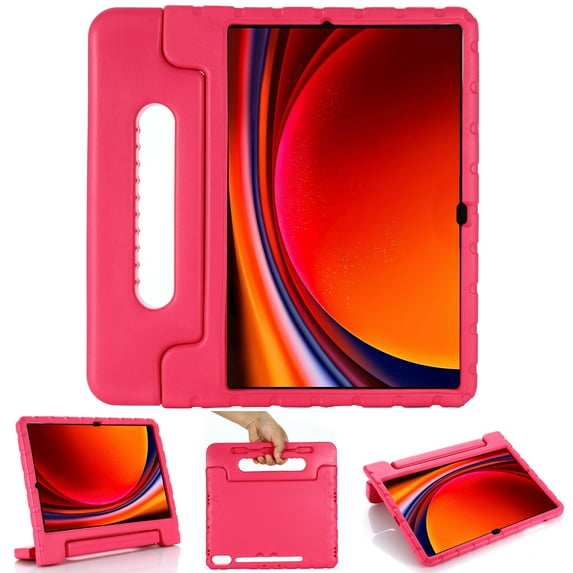 Artyond Case for Galaxy Tab S9 Plus 12.4 Inch 2023, Shockproof EVA Stand Handle Kids Friendly Protective Case for Samsung Galaxy Tab S9 Plus 12.4 Inch 2023 Model (SM-X810/X816B/X818U), Rose