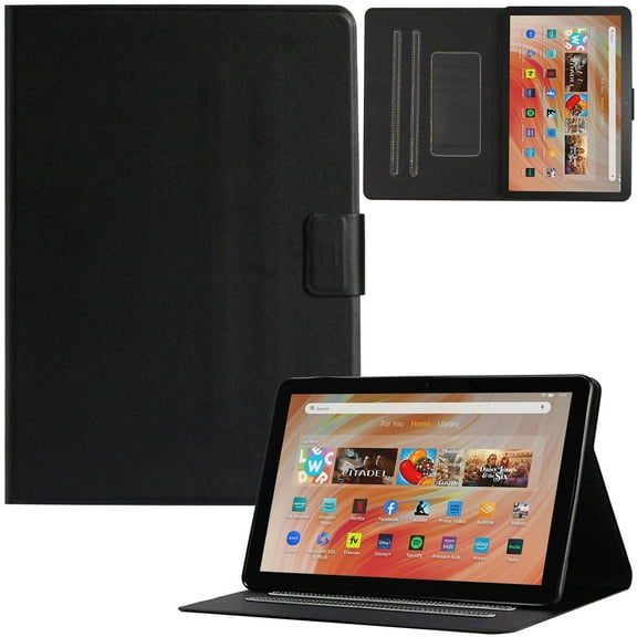 Artyond Case for Kindle Fire HD 10 2023, PU Leather Multi-angle Viewing Stand Cover with Auto Sleep/Wake Card Slots Case for Amazon 10.1" Kindle Fire HD10 13th Generation, 2023 Released, Black