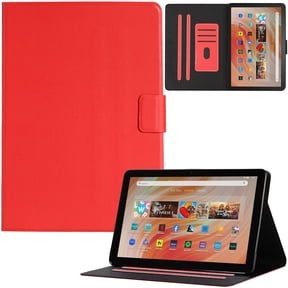 Artyond Case for Kindle Fire HD 10 2023, PU Leather Multi-angle Viewing Stand Cover with Auto Sleep/Wake Card Slots Case for Amazon 10.1" Kindle Fire HD10 13th Generation, 2023 Released, Red