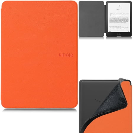 Artyond Case for Kindle Paperwhite 12th Generation 2024, Durable Slim PU Leather TPU Back Cover With Auto Sleep/Wake Case for 7" Kindle Paperwhite 2024 and Kindle Colorsoft Signature Edition, Orange