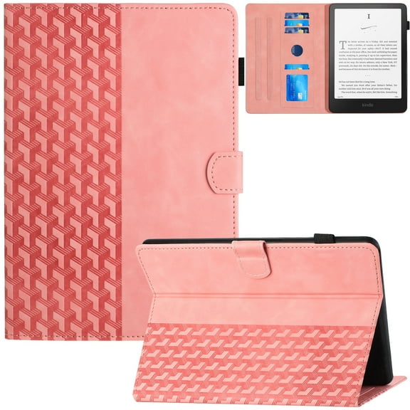 Artyond Case for Kindle Paperwhite 2024, PU Leather Card Slots with Auto Sleep/Wake Case for Amazon 7" Kindle Paperwhite (12th Generation, 2024 Release) & Kindle Colorsoft Signature Edition, Pink