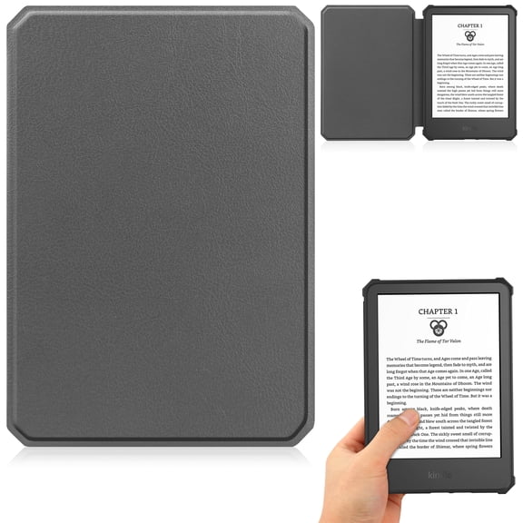Artyond Case for New Kindle 2022 Release, Premium PU Leather Slim Folio Protective Cover With Auto Sleep/Wake Case for 6.0" New Amazon Kindle 11th Generation 2022 Release, Model C2V2L3, Gray