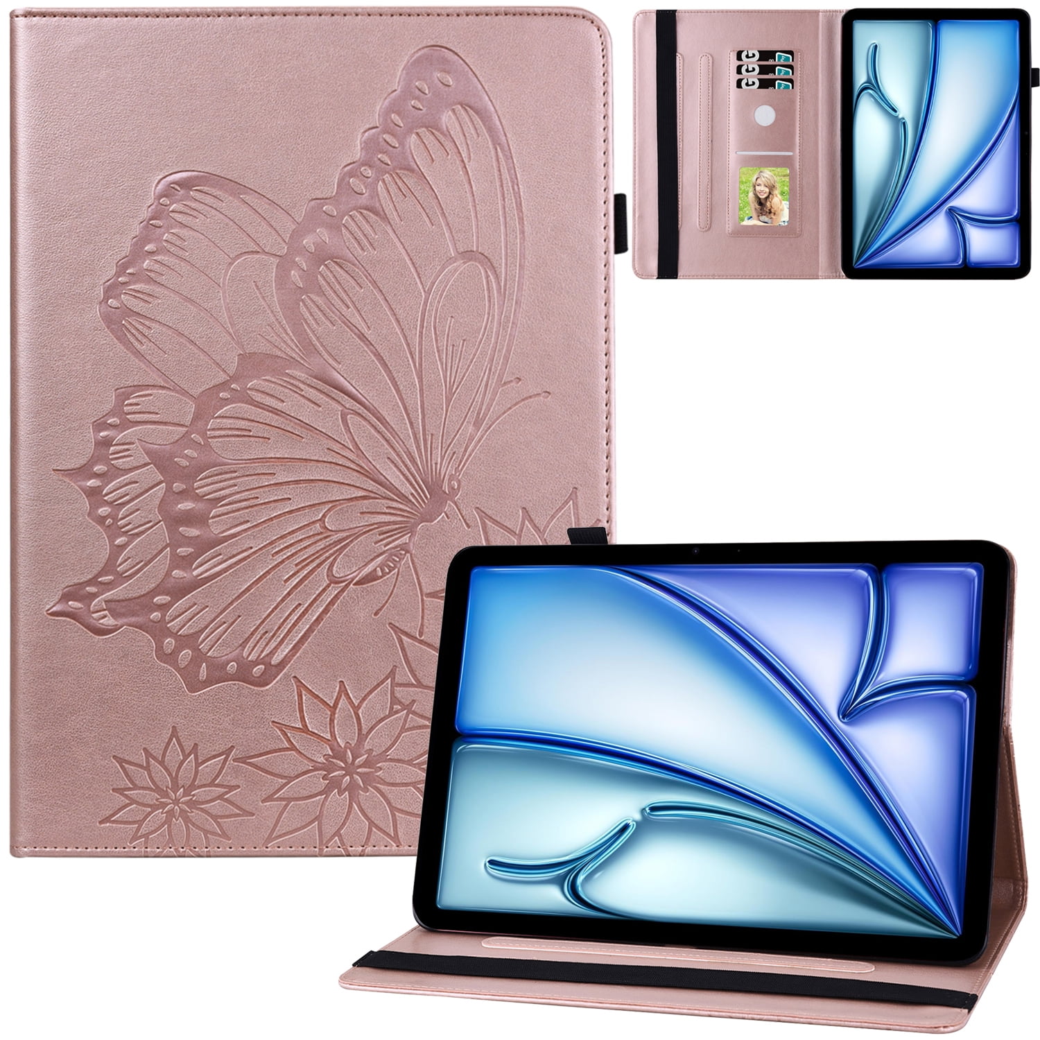 Artyond Case for New iPad Air 11 inch M2 (2024), Premium PU Leather Folio Card Slots Cover Multi