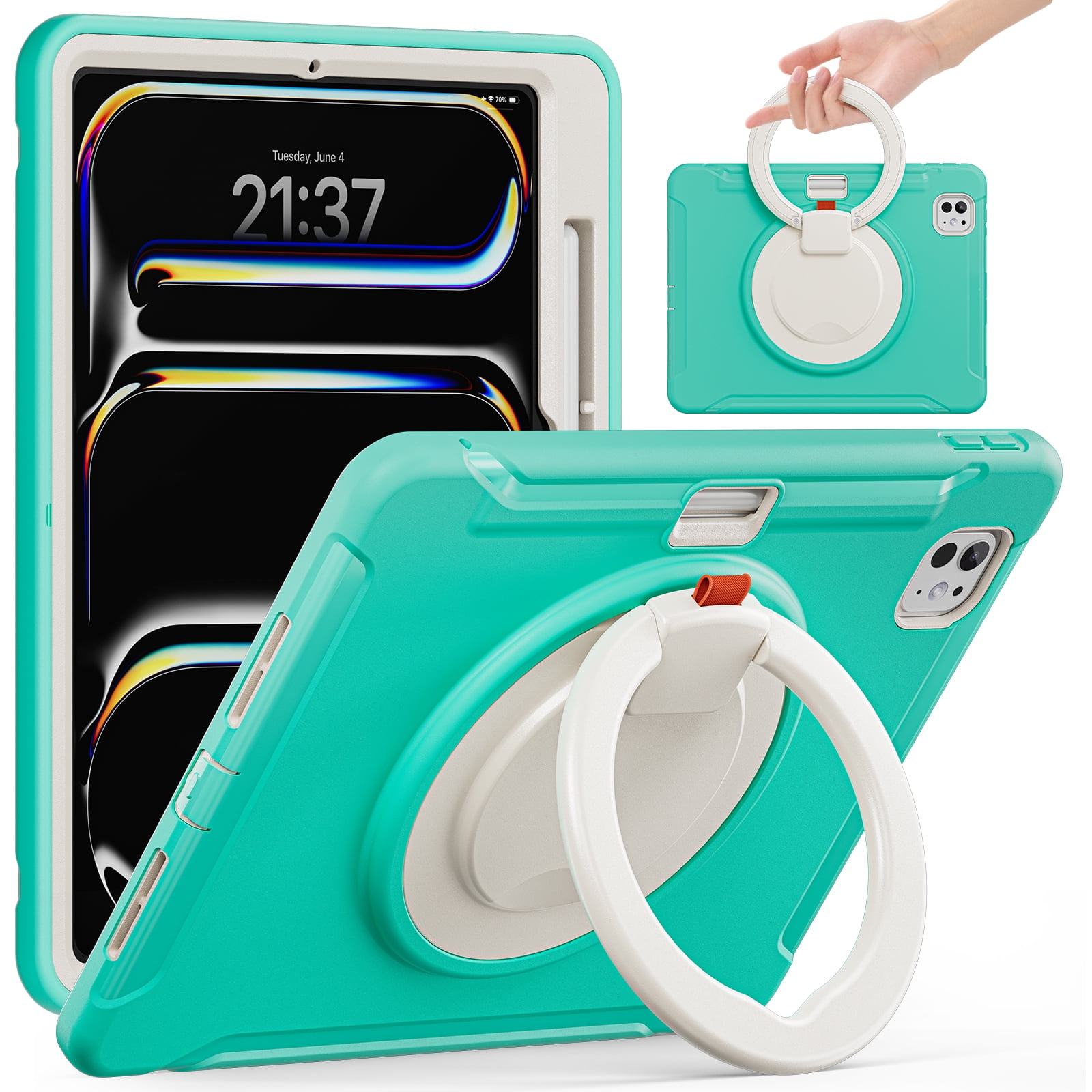 BRAECN Heavy Duty Case For IPad Pro 11" M5/M4 - With Kickstand, Screen Protector & Strap 5 thumbnail image