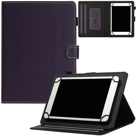 Artyond Universal Case for 10.0" Tablet, PU Leather Stand with Card Slots Case for Samsung Galaxy Tab 9.6/9.7/10.1/10.4/10.5,iPad 9.7/10.2/10.5,Kindle HD10/HD10 Plus,Android 10 inch Tablets, Purple