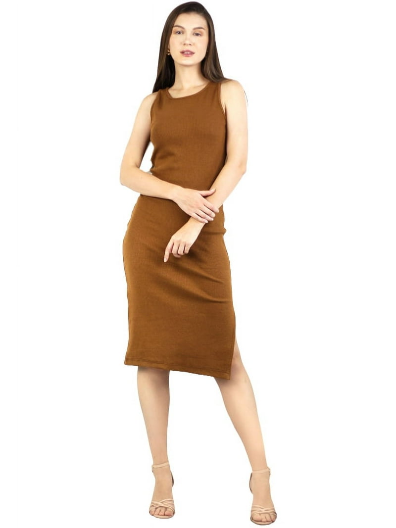 open lace back dress Allegra K Women's Sweater Dress Mock Neck Ribbed Knit Slim Fit Slit Midi  Bodycon Dresses X-Large Burnt Orange at Amazon Women's Clothing store main image 1