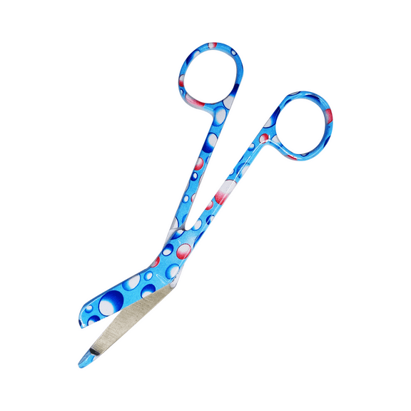 Artzone Lister Bandage Scissors - 5.5-Inch Cynamed Stainless Steel Shears - Blue Bubbles
