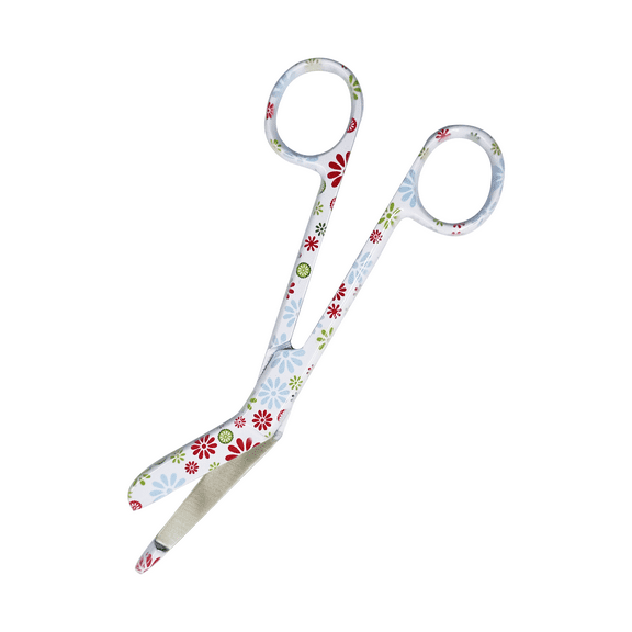 Artzone Lister Bandage Scissors - 5.5-Inch Cynamed Stainless Steel Shears - Flowers 1