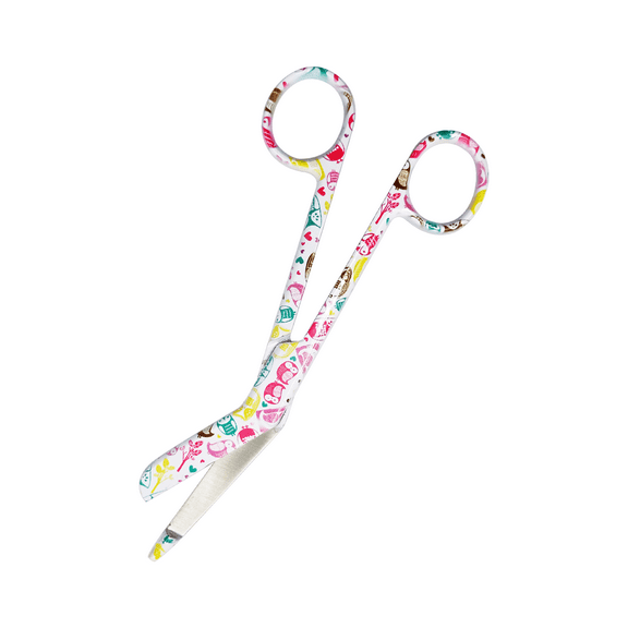 Artzone Lister Bandage Scissors - 5.5-Inch Cynamed Stainless Steel Shears - White Owles