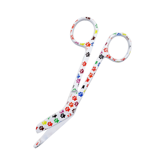 Artzone Lister Bandage Scissors - 5.5-Inch Cynamed Stainless Steel Shears - White Paws