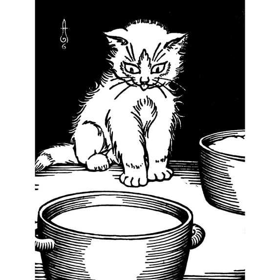Artzybasheff Verotchka Cat Milk Illustration Extra Large XL Wall Art Poster Print