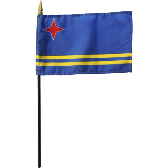 Aruba - 4"X6" Stick Flag