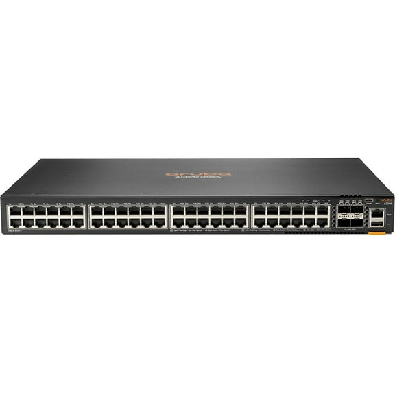 Restored Aruba 6300F 48-port 1GbE and 4-port SFP56 Switch - 48 Ports 4 SFP Slots - 74 W Power Consumption - Twisted Pair, Optical Fiber - 1U High - Rack-mountabl (Refurbished)