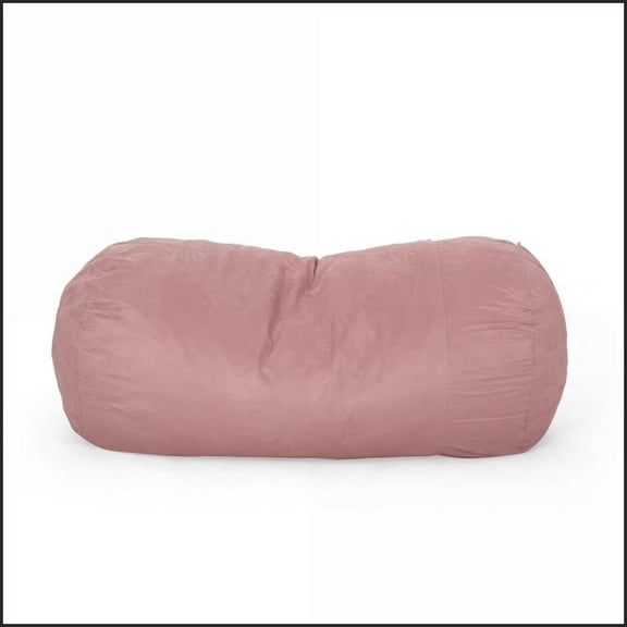 Aruba 8-Foot Microfiber Lazy Sofa Bean Bag Chair | Rose Pink | Elongated