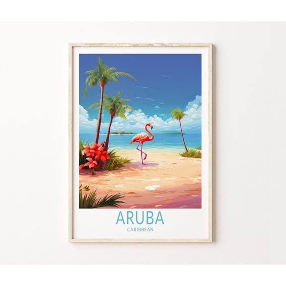 Aruba Beach Caribbean Travel Wall Art Home Decor