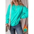 thumbnail image 1 of Aruba Blue Solid Fleece Lined Drop Shoulder Terry Sweatshirt, 1 of 8