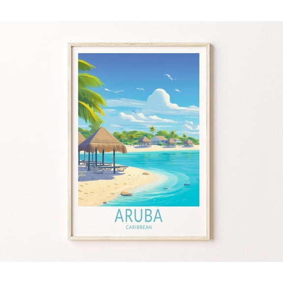 Aruba Caribbean Island Travel Wall Art Home Decor