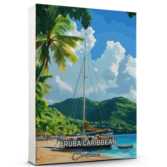 Aruba Caribbean Travel Canvas Wall Art Caribbean Canvas Travel-Inspired Scene That Brings Peace, Color, and Culture Into Your Space