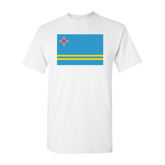 Aruba Country Flag Adult DT T-Shirt Tee
