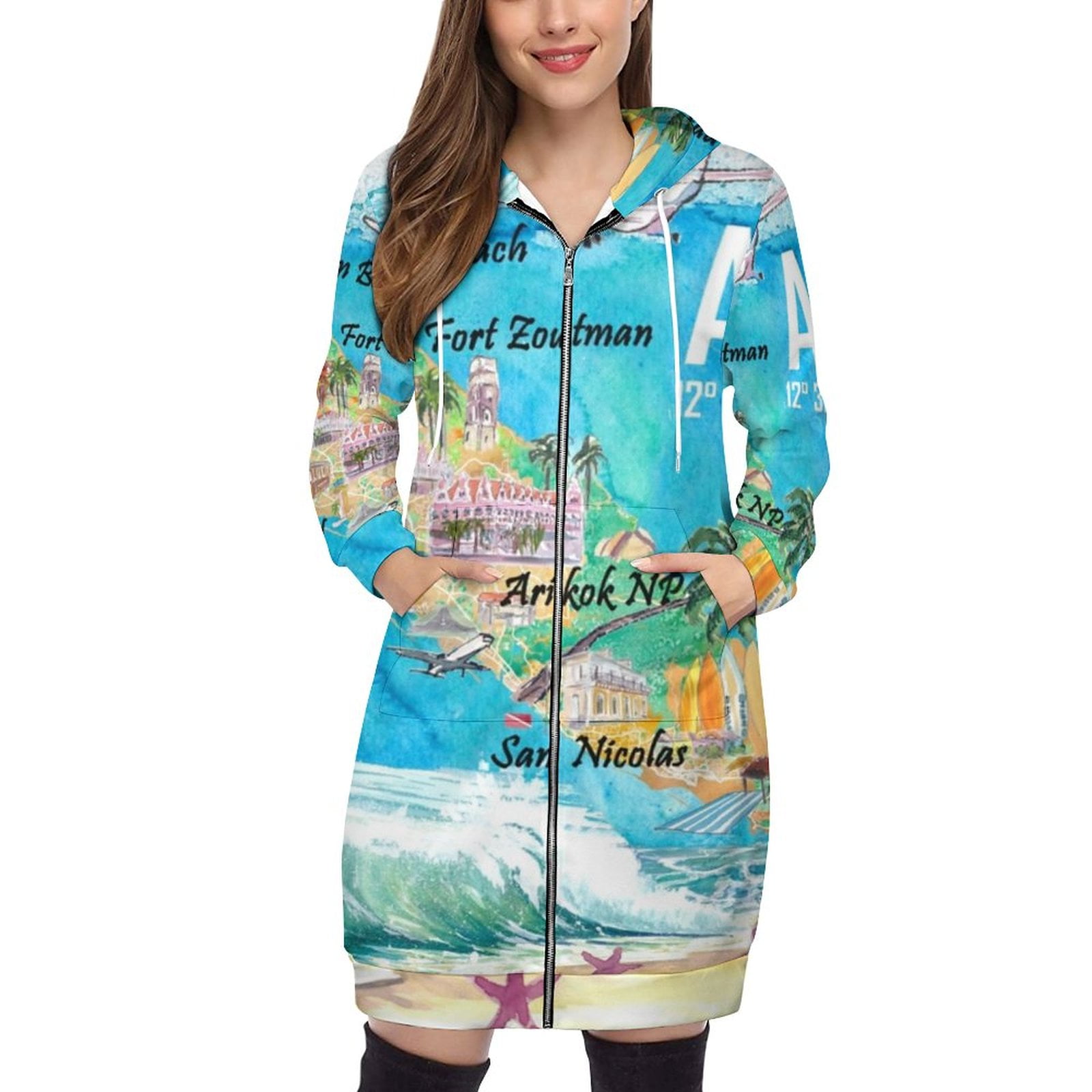 Aruba Dutch Antilles Caribbean - Aruba Dutch Antilles Caribbean Island Illustrated Travel Map With Streetwear Hoodies Printed Women Sweatshirt Autumn Winter C130c5e9 3e84 4a36 A349 711a79aef946.76fd7f95e1eb558268ca64fd433ca6ef 