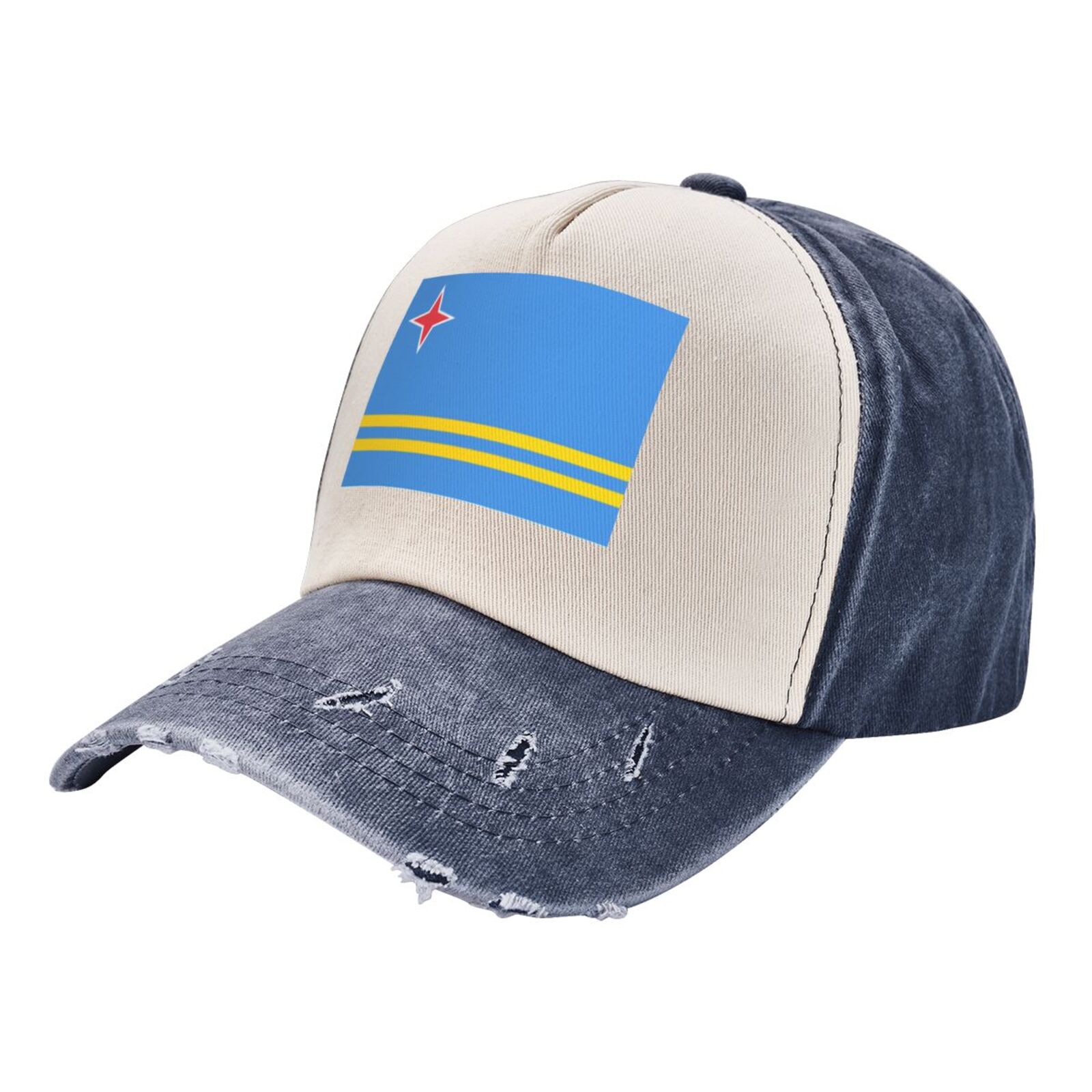 Aruba Flag Baseball Cap Distressed Adjustable Vintage Cotton  display picture 3