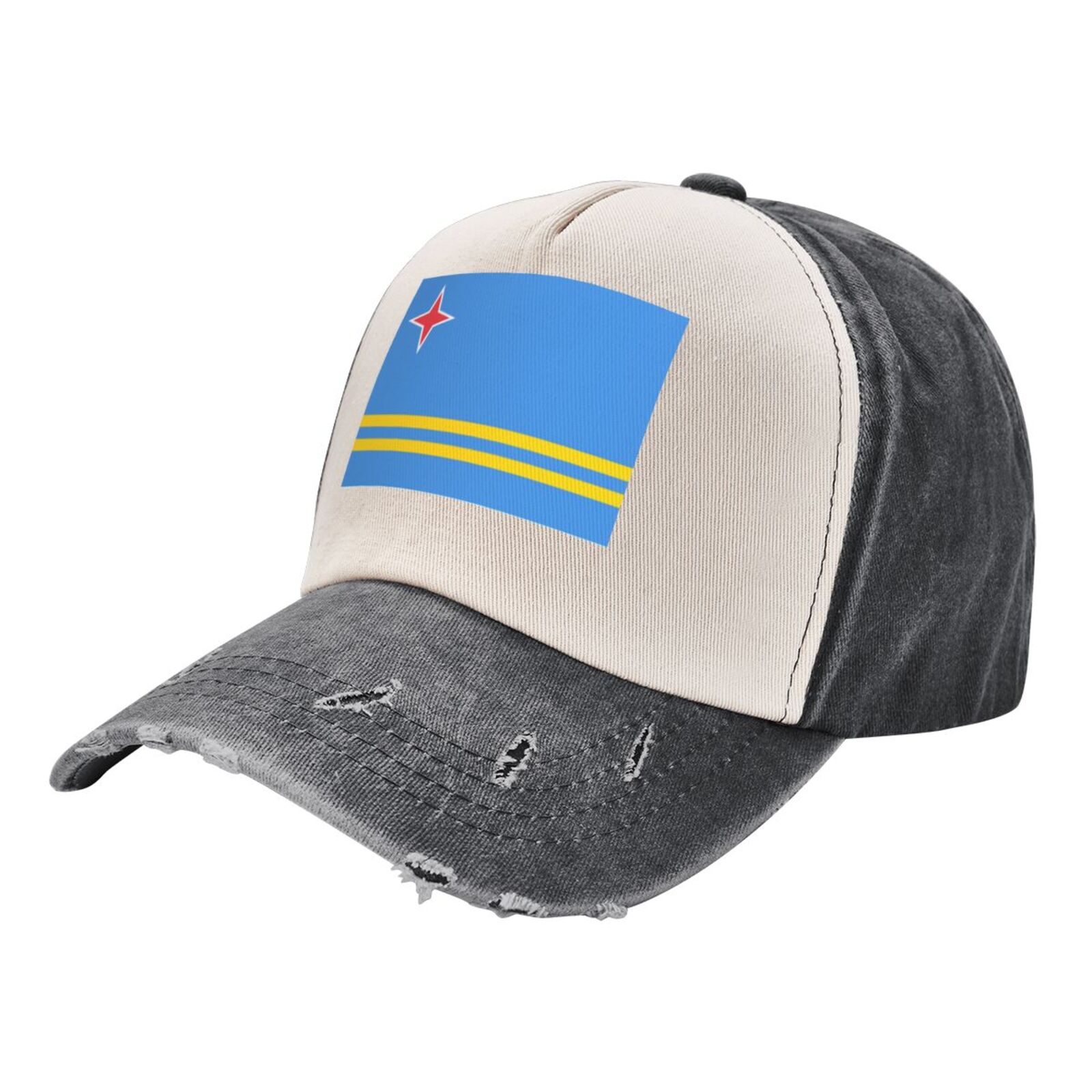 Aruba Flag Baseball Cap Distressed Adjustable Vintage Cotton  display picture 3
