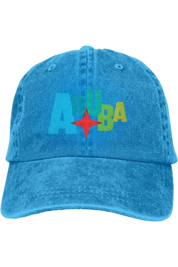 Aruba Flag Denim Hats for Mens Womens Baseball Caps Casquette Black