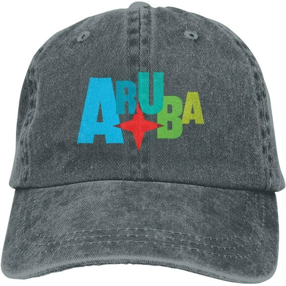 Aruba Flag Denim Hats for Mens Womens Baseball Caps Casquette Black