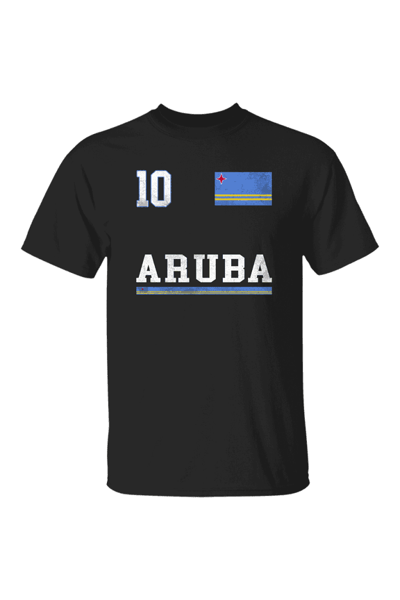 Aruba Flag Emblem Aruban Pride Proud Men Women Soccer Fan T-Shirt