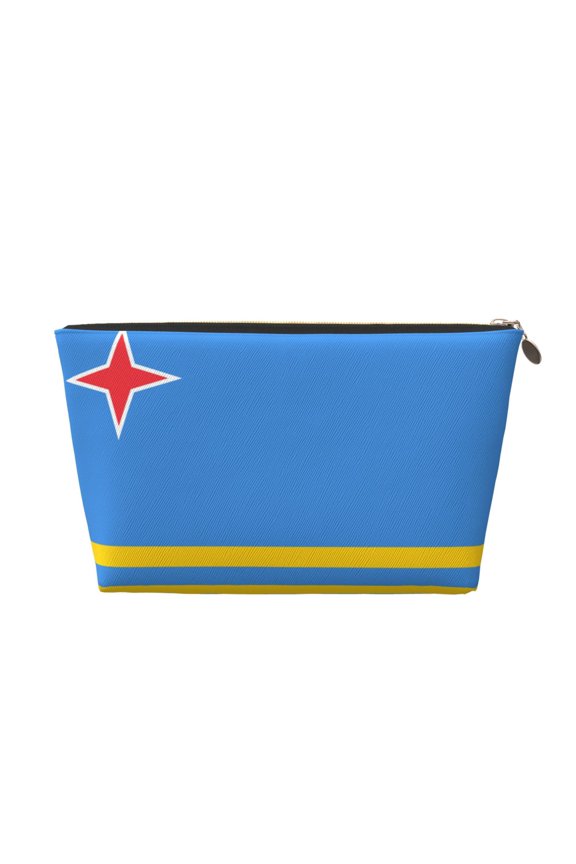 Aruba Flag Handbag Purse Tote Organizer Zipper Closure Cosmetic Pouch Bag For Travelling