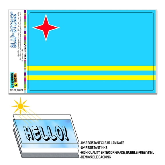 Aruba Flag SLAP-STICKZ(TM) Premium Sticker